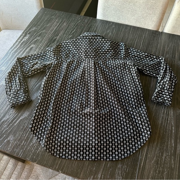 Free People Cut to the Chase Oversized Corduroy Button Up in Black White, Small - Picture 4 of 10